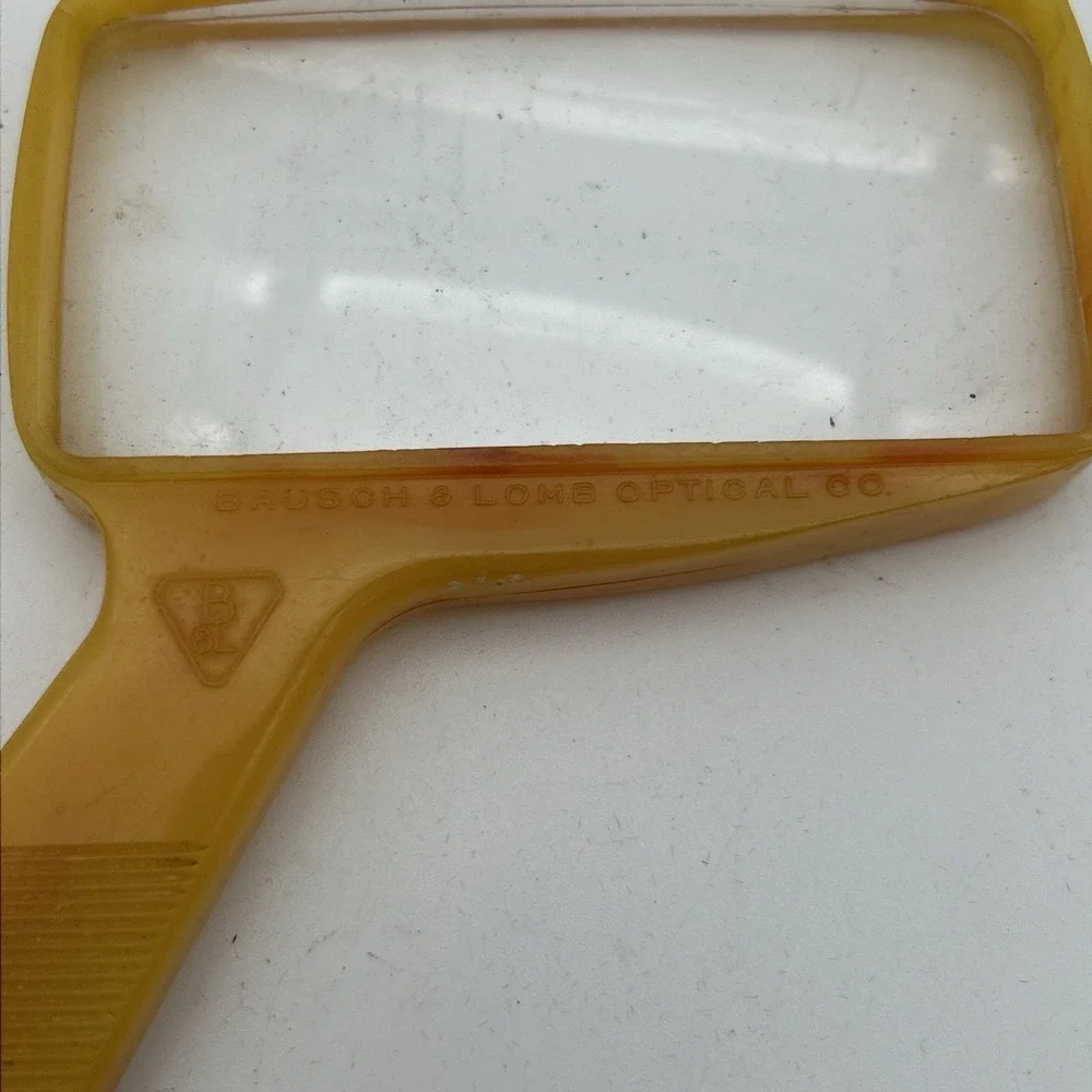 Vintage Bausch & Lomb Butterscotch Optical Magnifier Bakelite Magnifying Glass
